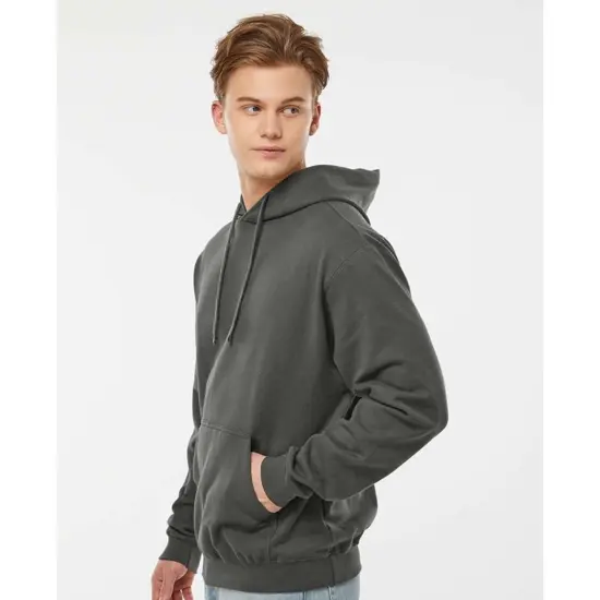 J America&reg; Pigment Dyed Fleece Hooded Sweatshirt PARADISE PINK {5}