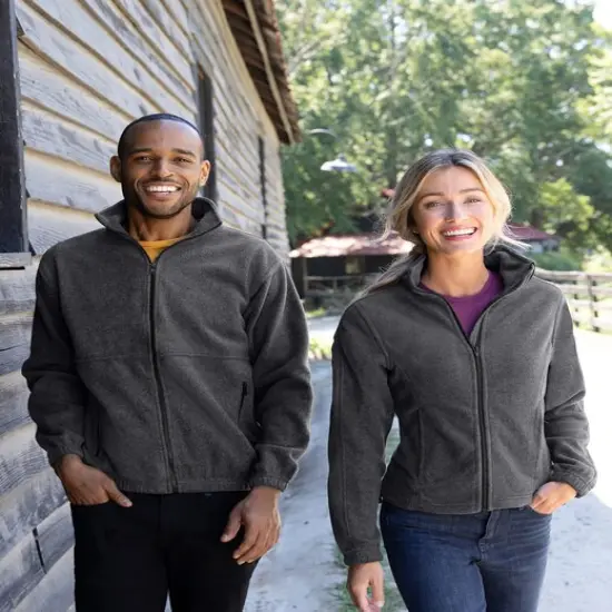 UltraClub&reg; Ladie's Iceberg Fleece Full Zip Jacket Black {5}