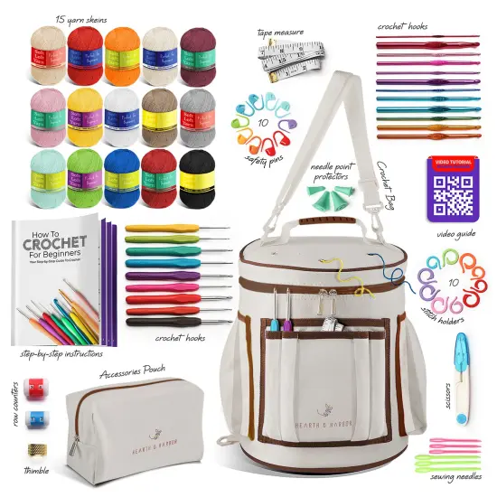 Hearth & Harbor Crochet Bag Organizer Kit Warm grey {2}