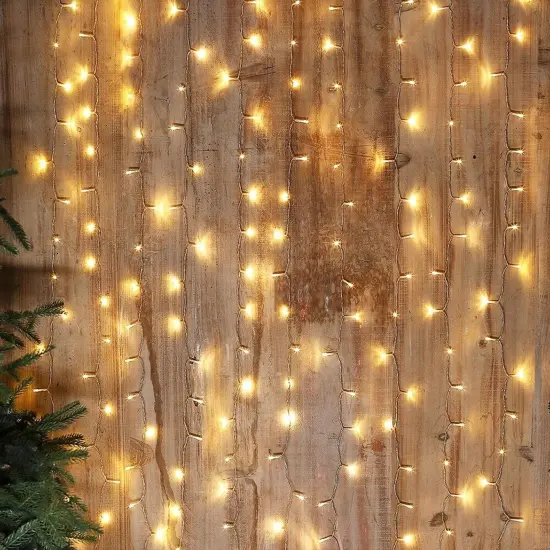 200 LED Curtain Light Warm White Warm white {1}