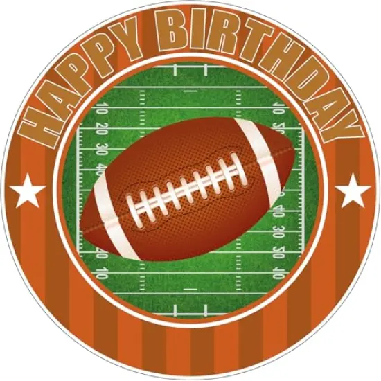 Foot Ball Edible Cake Topper Icing Image fits 8 inch round or larger cake {1}
