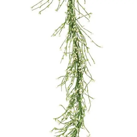 4.5 ft Green and Cream Pip Berry Garland with Flexible Branches for Spring and Home Decor {1}