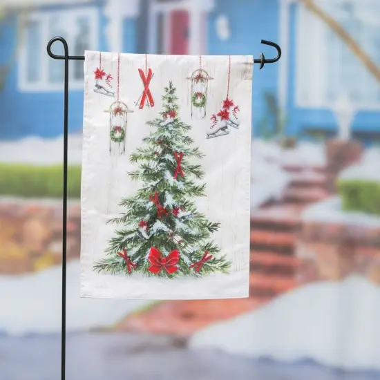 Winter Fun Ornament Tree Christmas Garden Flag 2 Sided {2}