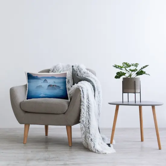 Rocks Protruding from Sea Decorative Printed Throw Pillow Design by Marty Hulsebos, 14 x 7 x 20 {2}