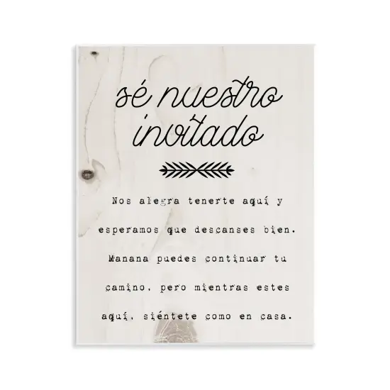 Stupell Industries S&eacute; Nuestro Invitado Aqu&iacute; Wall Plaque Art {1}
