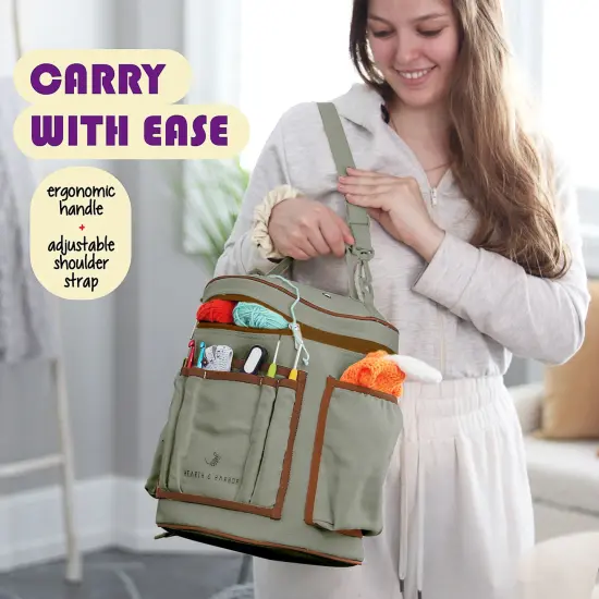 Hearth & Harbor Crochet Bag Organizer Sage Green {5}