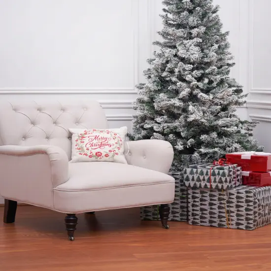 "Merry Christmas" Wreath Mini Advent Calendar Accent Pillow 13.5" x 13.5" {3}