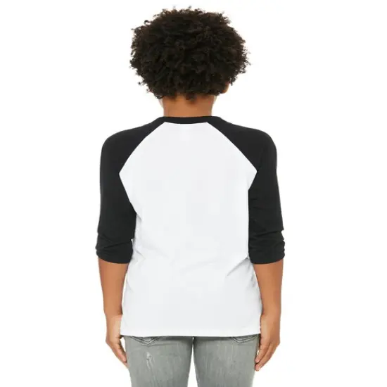 Bella + Canvas&reg; Youth Three-Quarter Sleeve Baseball T-Shirt - 3200Y WHITE/ BLACK {5}