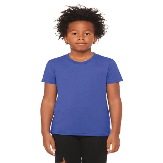 Bella + Canvas&reg; Youth CVC Jersey Crewneck Short Sleeve T-Shirt HEATHER TRUE ROY {1}
