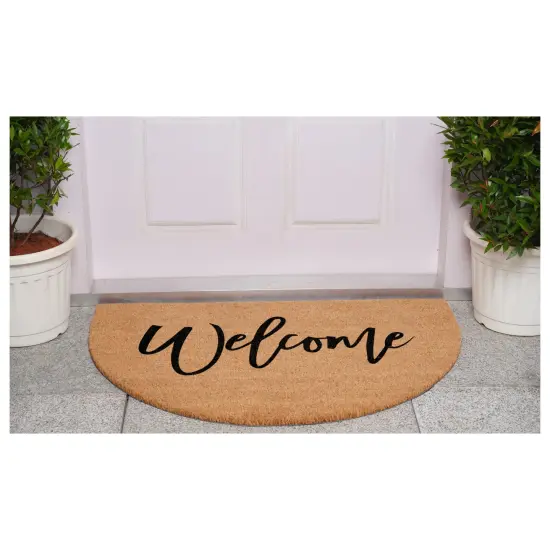 Half round Cursive Welcome Doormat {2}