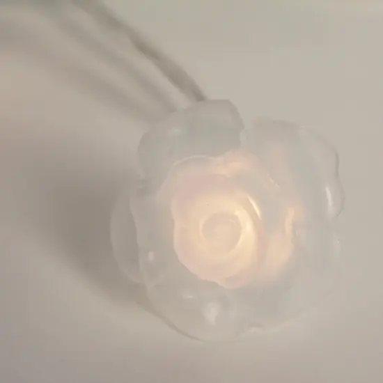20 LED 5MM Lights With Pvc Rose Flowers warm white {3}