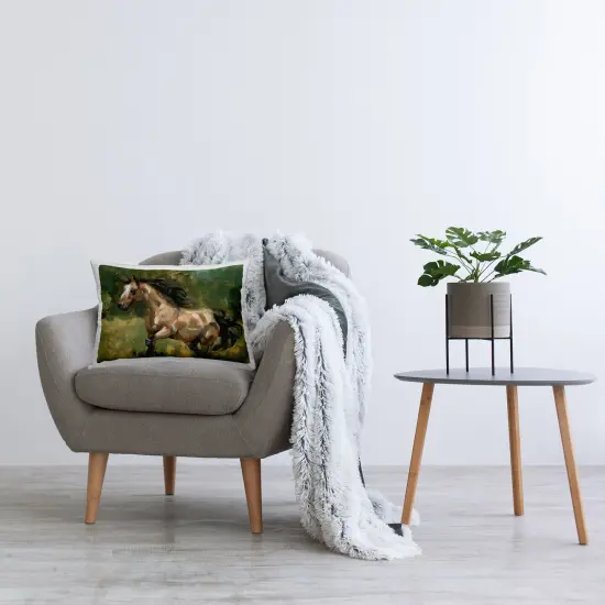 Brown Mare Painting Decorative Printed Throw Pillow Design by Victoria Barnes, 14 x 7 x 20 {2}