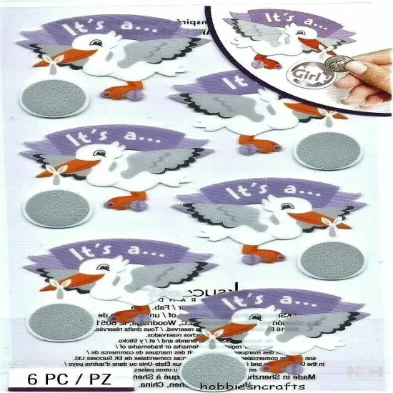 Sticko Girl Gender Reveal Scratch Off Stickers {1}