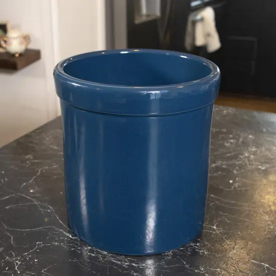 Ohio Stoneware Pickling Fermentation Crock, 1 Gallon Handmade for Food Preservation Storage Utility and Decor, Midnight Blue {6}