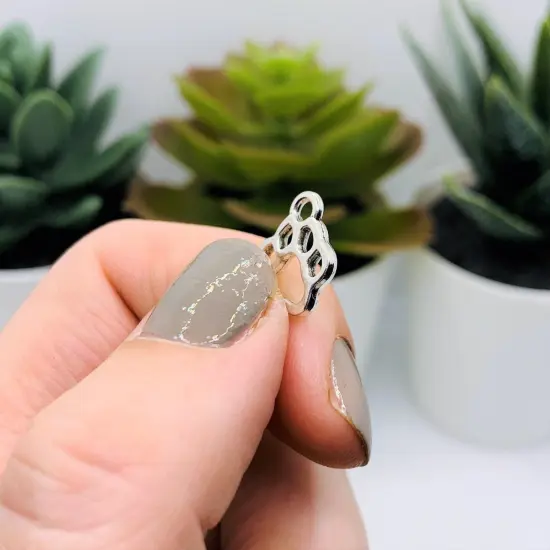 Silver Paw Print Dog Paw Charms, 13x11mm {3}