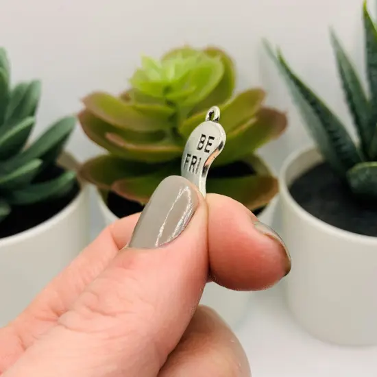 Silver BFF Best Friends Heart Charm Sets, 23x13mm {4}