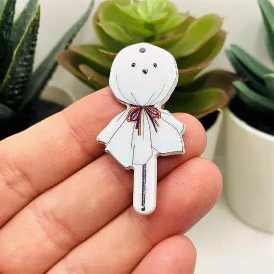 Halloween Ghost Lollipop Pendant, 45x21mm {4}