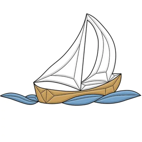 10-1/2" x 7" Colored Exquisite Glass Sailboat Bevel Cluster COEC812 {2}