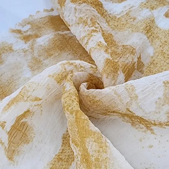 Pale Yellow Sheersucker Chiffon Fabric 57/58" Wide 1 Yard Lightweight Textured Polyester {2}