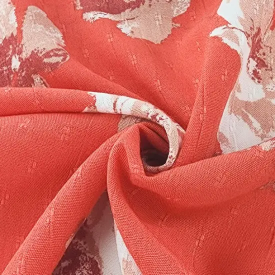 1 Yard Orange Yoryu Jacquard Rayon Fabric, 57/58&rdquo; Wide Lightweight Apparel Material {1}