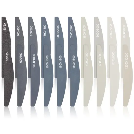 Honoson 20 Pcs Sanding Sticks for Plastic Models Polishing Sticks Assorted Metal and Wood Sanding Tools Accessory for Model Craft Amateur Beginner(Low Grits and High Grits,Moon Style) {1}