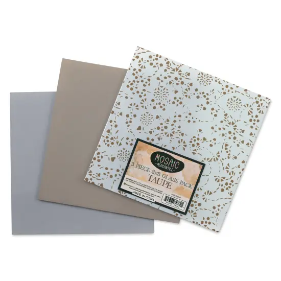 Mosaic Mercantile Opalescent Glass Pack - Taupe, 8" x 8", Pkg of 3 {1}