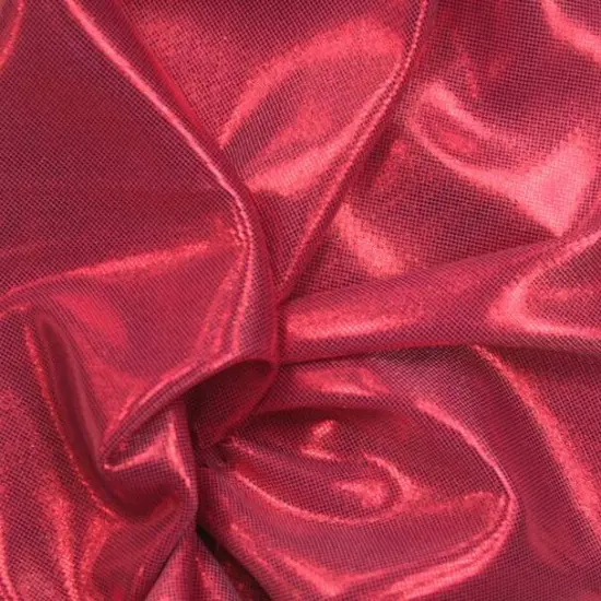 1 Yard Shiny Computer Foil Fabric Dk Pink/Red, 44/45" Wide Polyester for Dancewear & Costumes {1}
