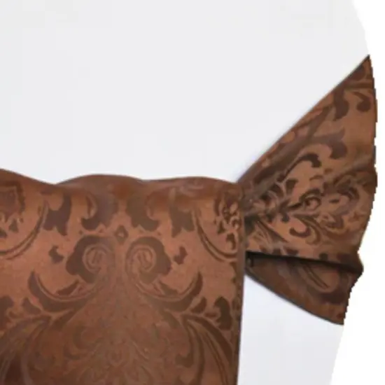 10 Pieces Premium Chocolate Floral Damask Jacquard Chair Sashes 7.5 x 108 Inches {4}