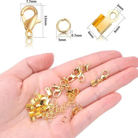 500pcs Jewelry Making Accessories Set, 100pcs Lobster Claw Clasps(Gold) {3}