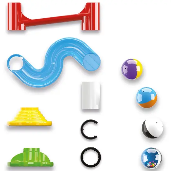 Quercetti: Migoga Junior - Marble Run &ndash; 31pc Stacking & Track Building Toy, Large Colorful Pieces & Rattle Balls, Interactive Play, Toddler-Kids 18mo+ {4}