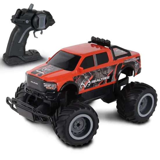 RealTree: RTR RC - RAM 2500 Power Wagon - Red - 2.4 Ghz High Performance for Donuts & Wheelies, Turbo Boost, Ready-To-Run Radio Controlled Vehicle {1}