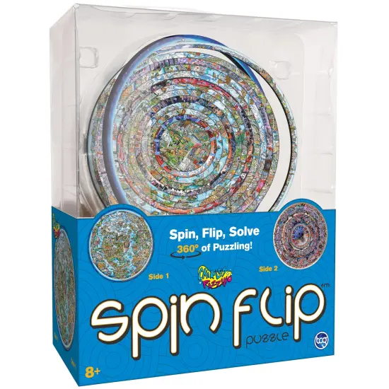 Spin Flip Puzzle: Charles Fazzino- 14 Rings - 2-In-1: Double-Sided Puzzle, Spin-Flip-Solve, 360 Degress Of Puzzling, Fidget Toy, Adults & Kids 8+ {1}