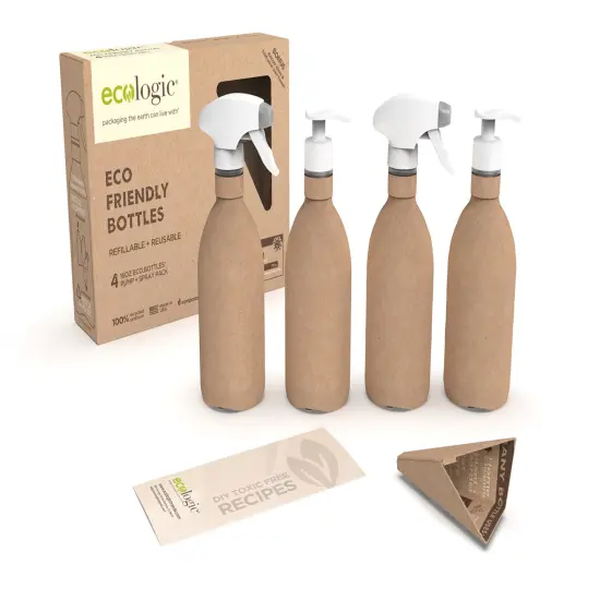 Ecologic BrandsKit of Four Refillable, Recyclable, Renewable, Containers - Two Sprayers and Two Pumps. {1}