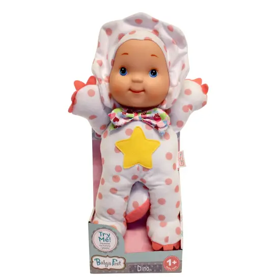 Baby's First: Dino Friends Baby Doll - Polka Dot Dinosaur Outfit, Press Doll's Tummy To Hear Roar & Giggle Sounds, Soft & Cuddly Toy, Kids-Toddlers 1+ {3}