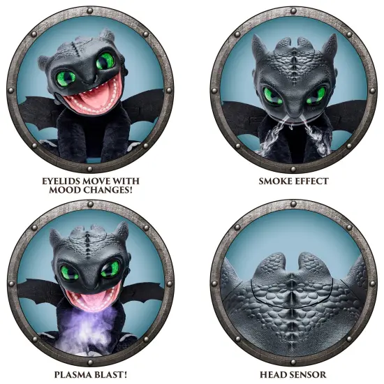 WOW! STUFF How To Train Your Dragon: Toothless Puppetronic by RealFX - Looks-Feels-Sounds Real, 50+ Action & Sounds, 10" High Plush, Kids Ages 6+ {5}