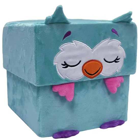 Happy Nappers: Adorable Storables - Owl - Teal & Pink - 8&rdquo; Character Box & Surprise 8&rdquo; Plush Toy w/ Weighted Paws, Square Storage Bin, Kids Age 1+ {1}