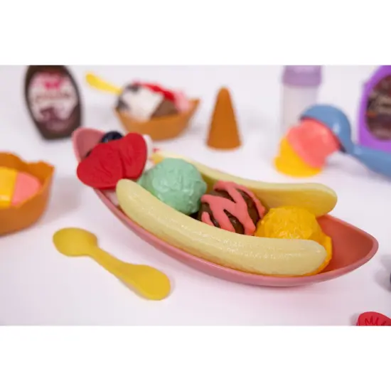 NurtureNature: Imaginative Minds - Ice Cream Waffle Set - 56pc, Toy Food, Toppings, Popsicles, Desserts & Dishes, Pretend Play, Eco-Friendly, Kids 3+ {6}