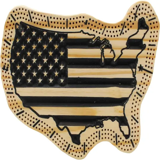 Albertville Design United States Cribbage Board - Handmade and Carved - USA Traditional Board, Makes a Great Gift {1}