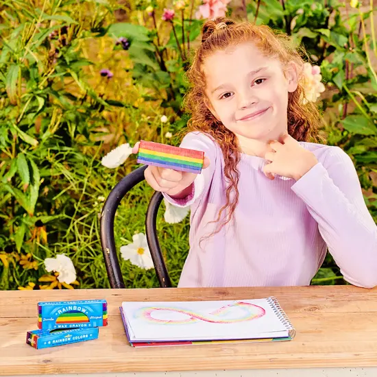 eeBoo: Jumbo Wax Crayon: Rainbow Striped &ndash; 6 Vibrant Colors in One Chunky Crayon, 4" x 1.5" x 0.625" Block, Art & Coloring Supplies, Kids Ages 3+ {5}