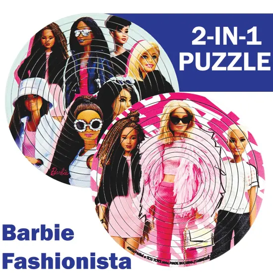Spin Flip Puzzle: Barbie Fashionista - 12 Rings - 2-In-1: Double-Sided Puzzle, Spin-Flip-Solve, 360 Degress Of Puzzling, Licensed, Adults & Kids 8+ {3}