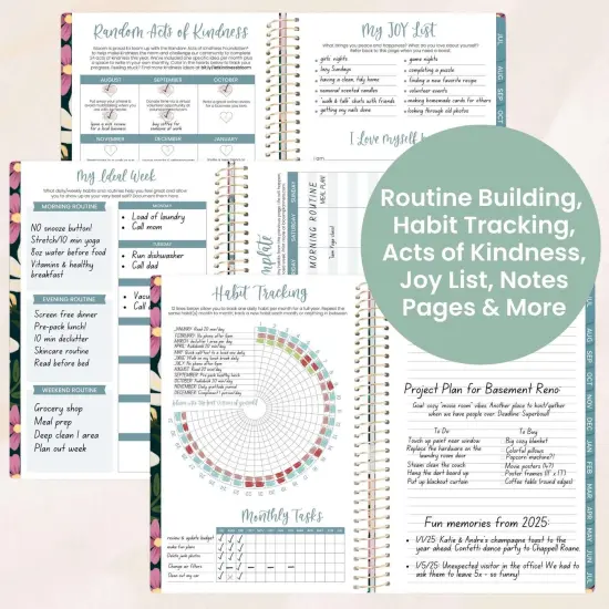 bloom daily planners 2025-26 Academic Planner, Soft Cover, 5.5" x 8.25", Blooming Wildly {6}