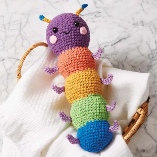 HerrschnersCotton Candy Caterpillar Crochet Kit Multi {1}