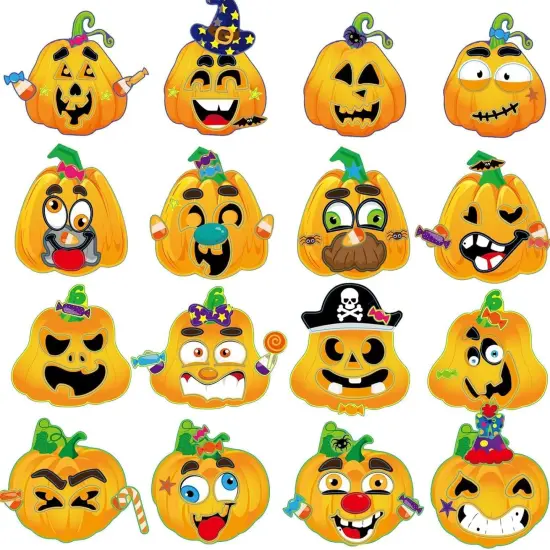 36 Sheets Halloween Pumpkin Craft Stickers {4}