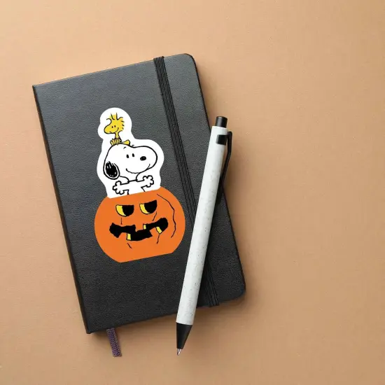 Peanuts Snoopy in Pumpkin Adhesive Vinyl Decal {5}
