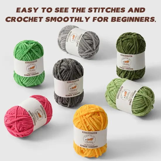 Fluffy Velvet Yarn for Crocheting (Beige) {4}