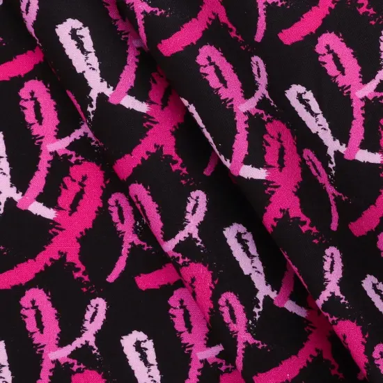 Mook Fabrics Cancer Awareness Cotton Fabric [45 in. Wide] - By The Yard Pink Ribbons {2}