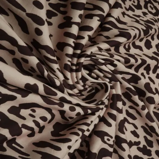 1 Yard DTY Brushed Animal/Leopard Digital Print Knit Fabric, 58/60&Prime; Wide Polyester Spandex Blend BLACK {2}