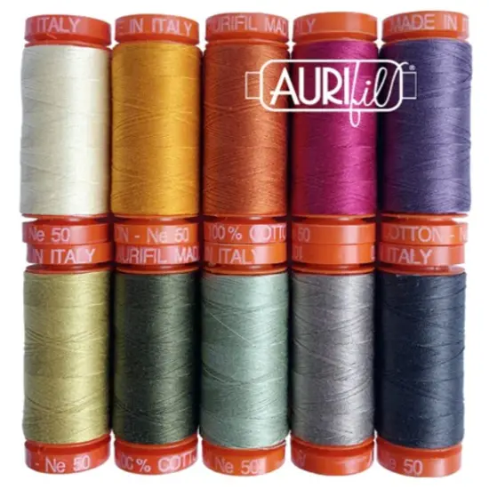 Aurifil Sky Ombre Thread Set by Jennifer Sampou | (10 50wt Cotton Small Spools.) {2}