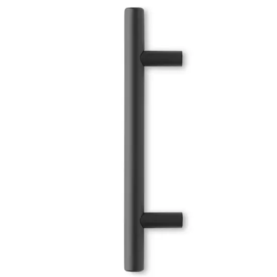 Cauldham Solid Stainless Steel Euro Cabinet Pull Matte Black (3-3/4" Hole Centers) - 10 Pack {5}