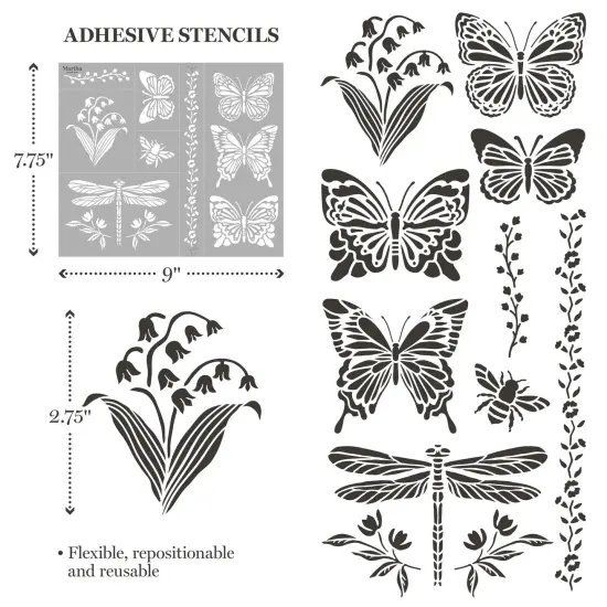 Martha Stewart&trade; Flora & Fauna Stencil Kit - 13 pc. - 68510 {4}